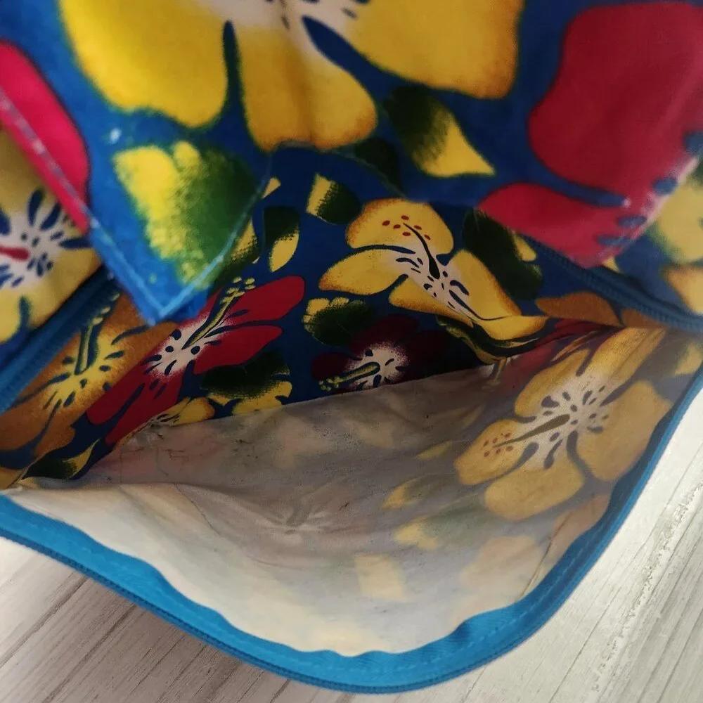 Backpack Purse Hibiscus Hawaiian Flower Print Boho Drawstring Adjustable Strap
